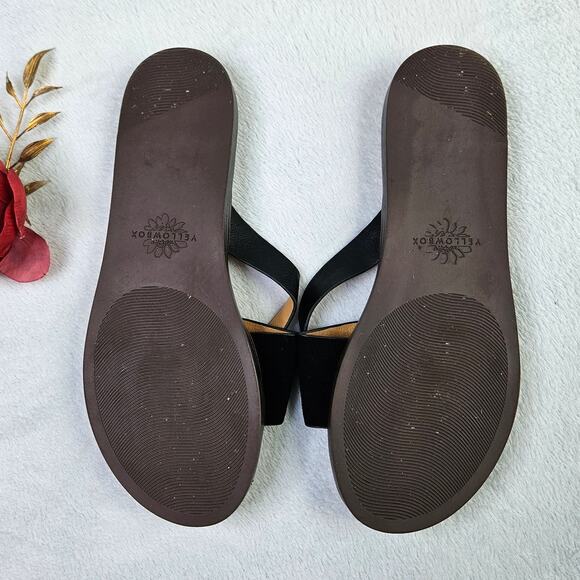 Yellow Box Women's Size 7.5 Barann Flat Slide Casual Sandal Black Leather - Picture 6 of 6
